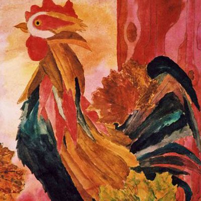 Emily f - fall rooster - WATERCOLORS